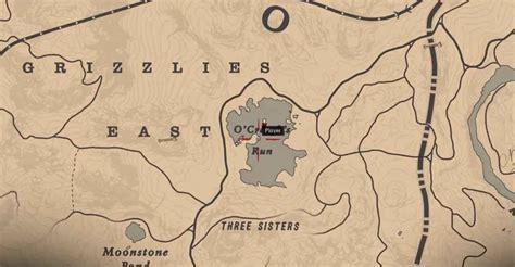 Location of Jack Hall Gang Treasure Map 3 .